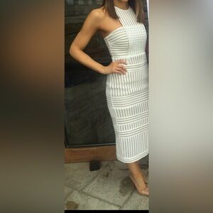 Self-Portrait Midi Dress in white. Size US 0 or UK 4.